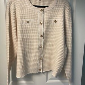 Cream Button-Up Women's Sweater